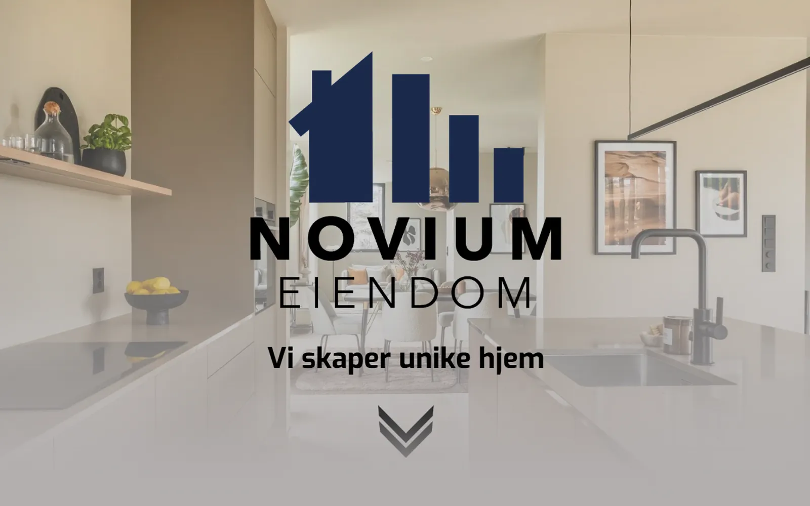 Skjermbilde av nettsiden til Novium Eiendom